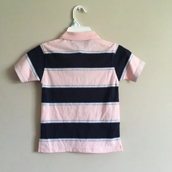 Tommy Hilfiger Boys Pink/Blue Striped T-shirt size 4. - Picture 2 of 5
